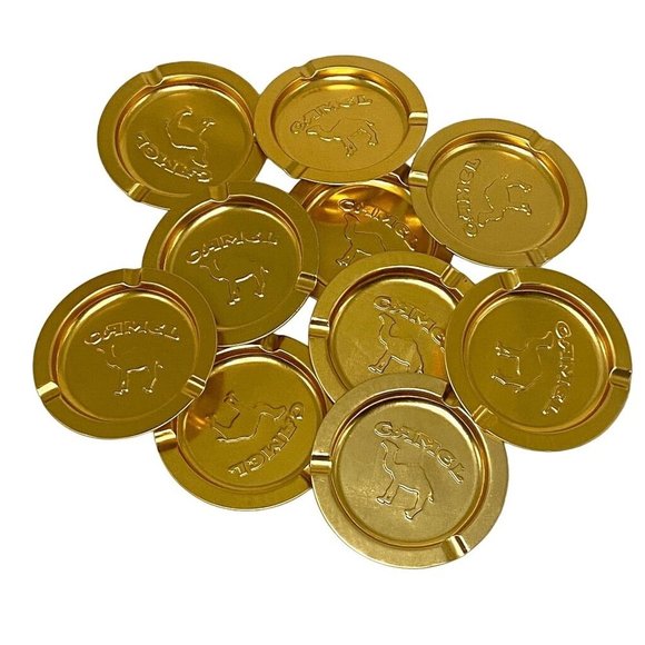 Camel Ash Tray 1990 Set of 10 Metal Vintage Nostalgia Smoking Bar Disposable NEW - Picture 4 of 11